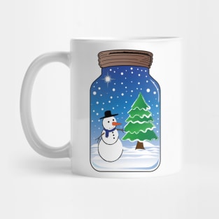 Snowman in a glass jar Mug